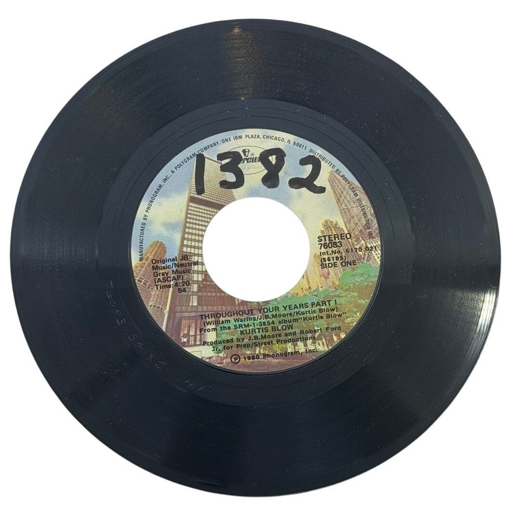 Kurtis Blow – Throughout Your Years 7" Vinyl Single 1980 Mercury‎ 76083D